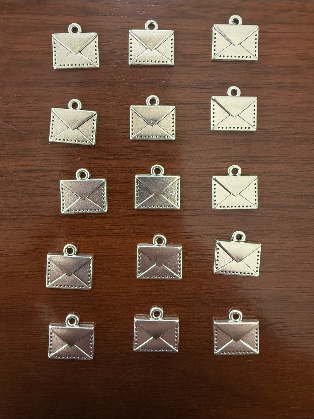 Silver Tone Envelope Charms - 15 Pieces